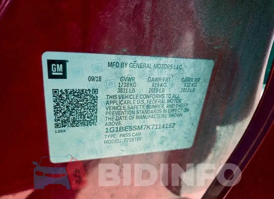 1G1BE5SM7K7114152 Photo# 13
