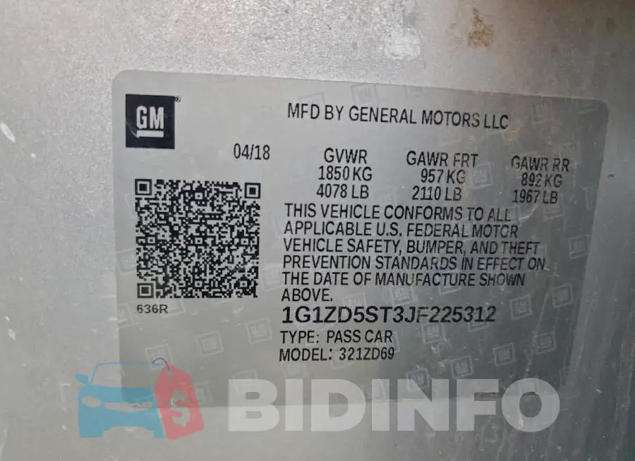 1G1ZD5ST3JF225312 Photo# 12