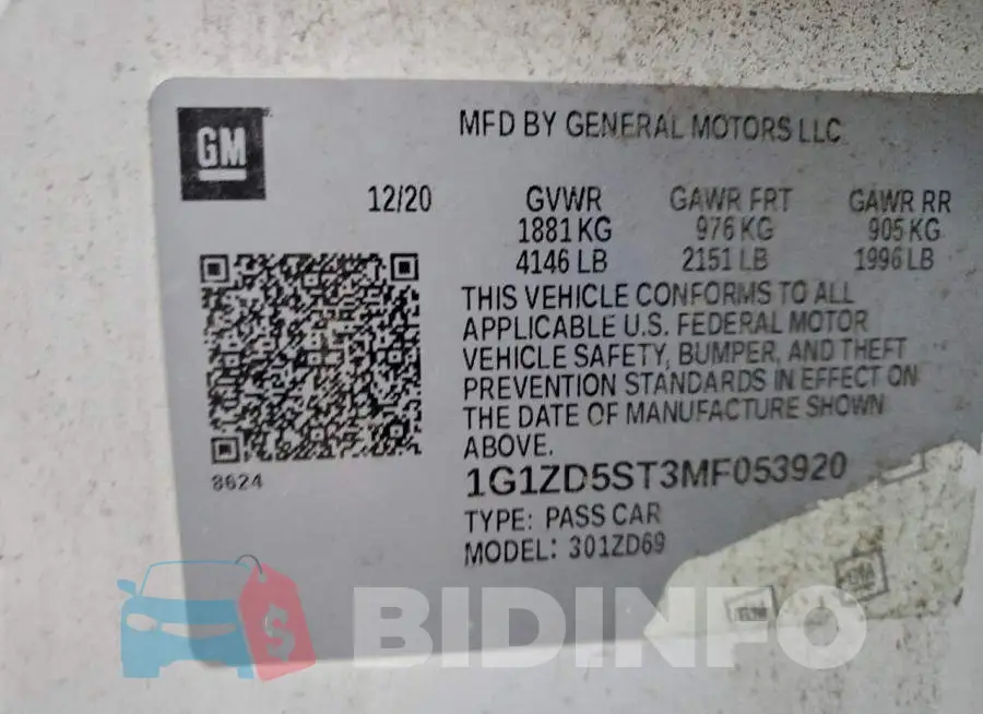 1G1ZD5ST3MF053920 Photo# 12