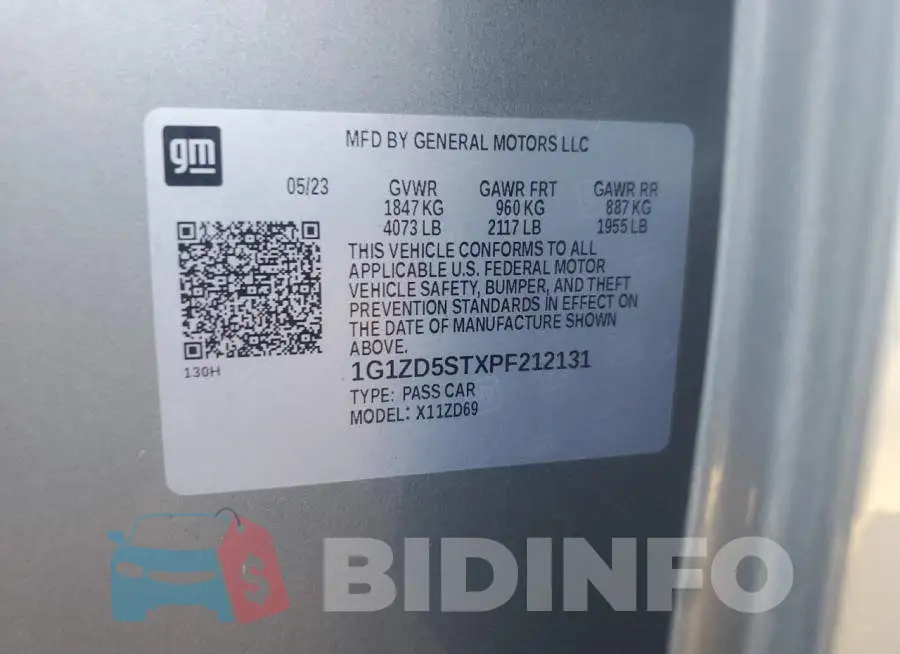 1G1ZD5STXPF212131 Photo# 13