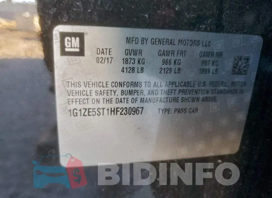 1G1ZE5ST1HF230967 Photo# 12