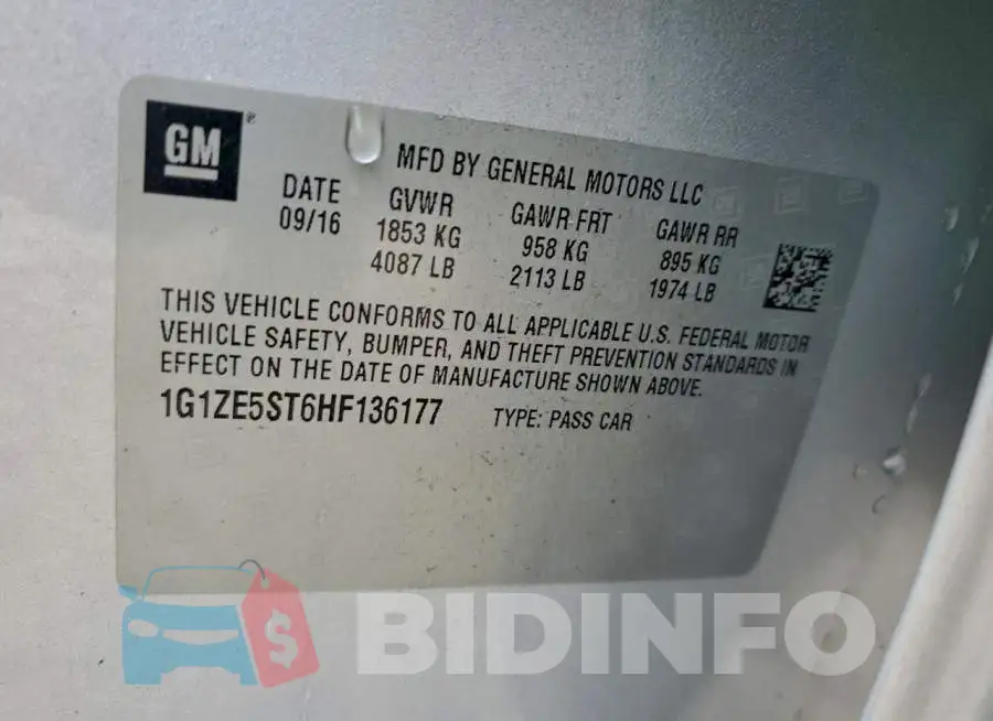 1G1ZE5ST6HF136177 Photo# 12