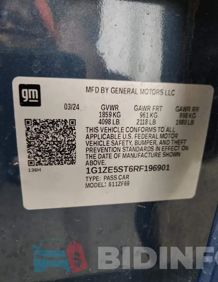 1G1ZE5ST6RF196901 Photo# 12