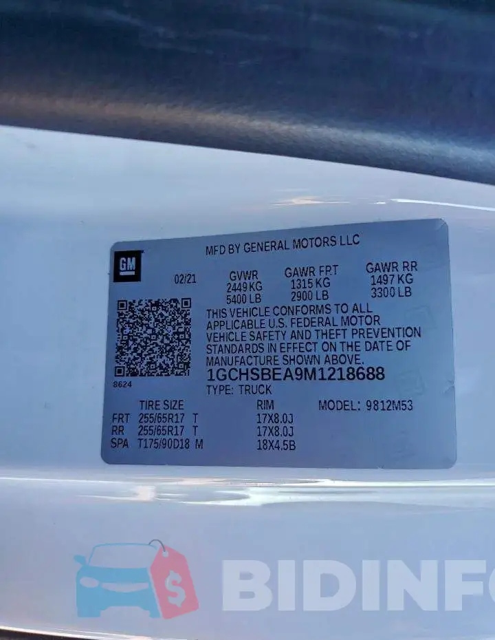 1GCHSBEA9M1218688 Photo# 12