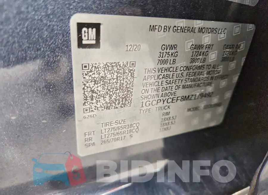 1GCPYCEF8MZ179492 Photo# 12