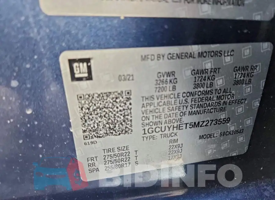 1GCUYHET5MZ273559 Photo# 12