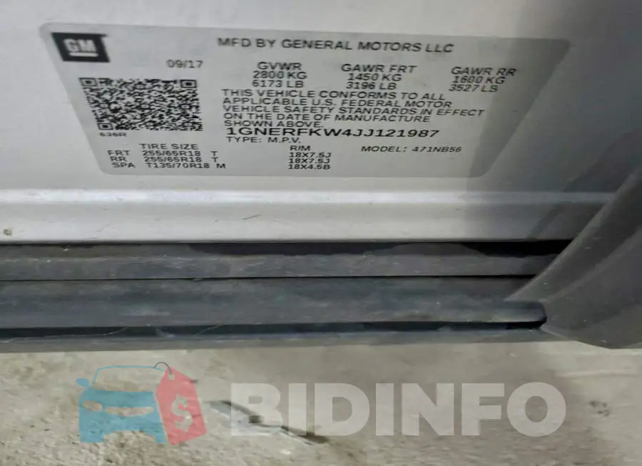 1GNERFKW4JJ121987 Photo# 13