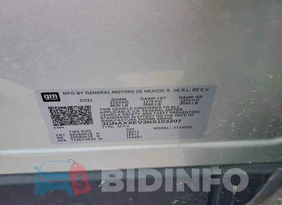 3GNAXXEV3NS103207 Photo# 12