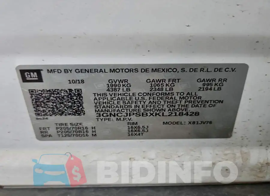 3GNCJPSBXKL218428 Photo# 14