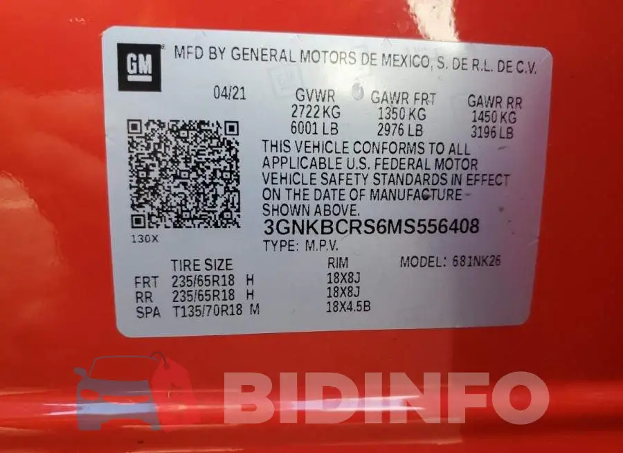 3GNKBCRS6MS556408 Photo# 14