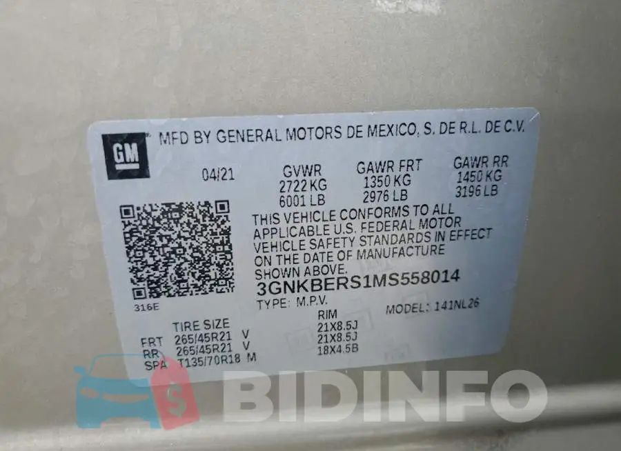3GNKBERS1MS558014 Photo# 14