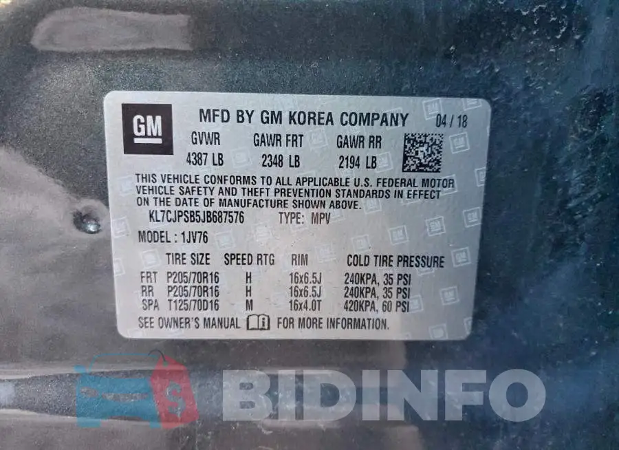 KL7CJPSB5JB687576 Photo# 13