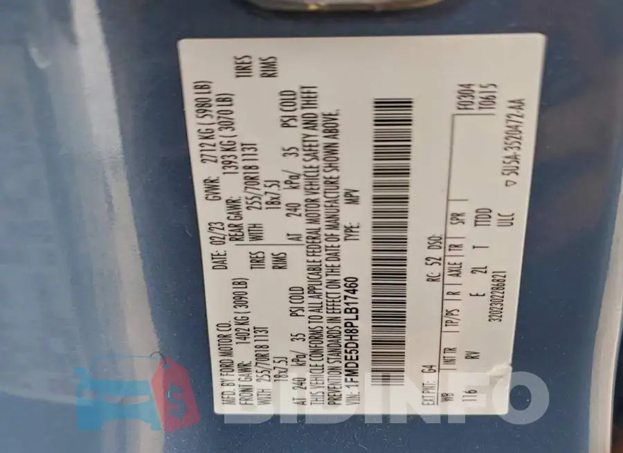 1FMDE5DH8PLB17460 Photo# 13