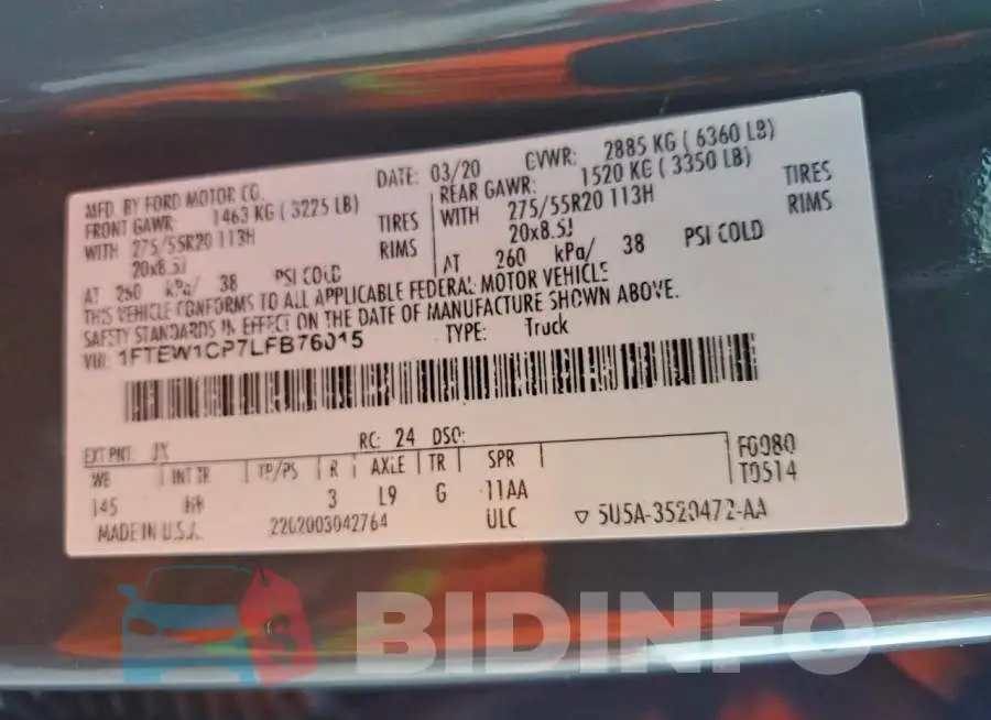 1FTEW1CP7LFB76015 Photo# 13
