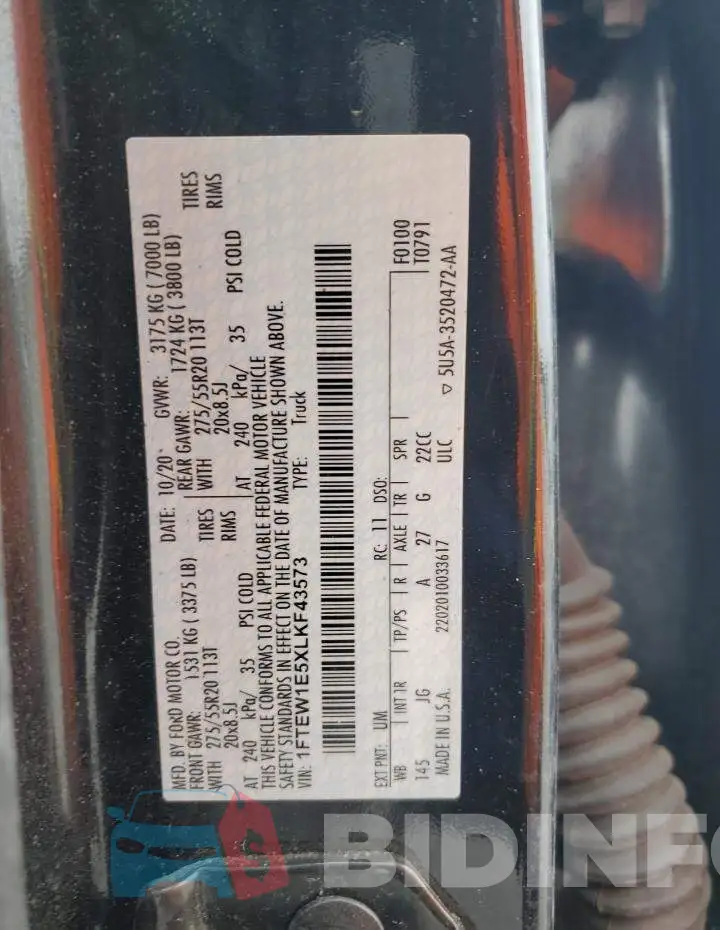 1FTEW1E5XLKF43573 Photo# 13