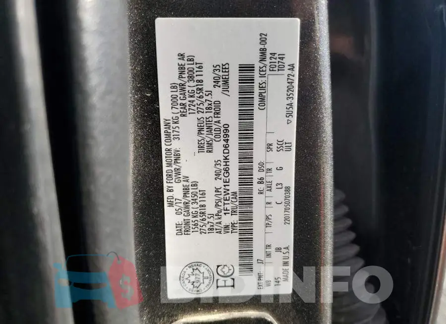 1FTEW1EG6HKD64990 Photo# 12