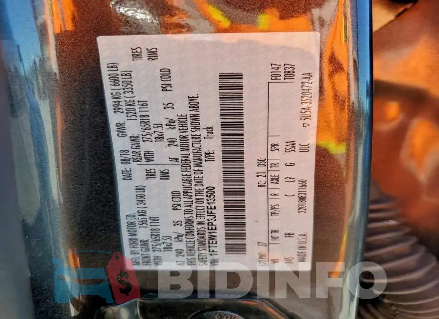 1FTEW1EP3JFE13500 Photo# 12