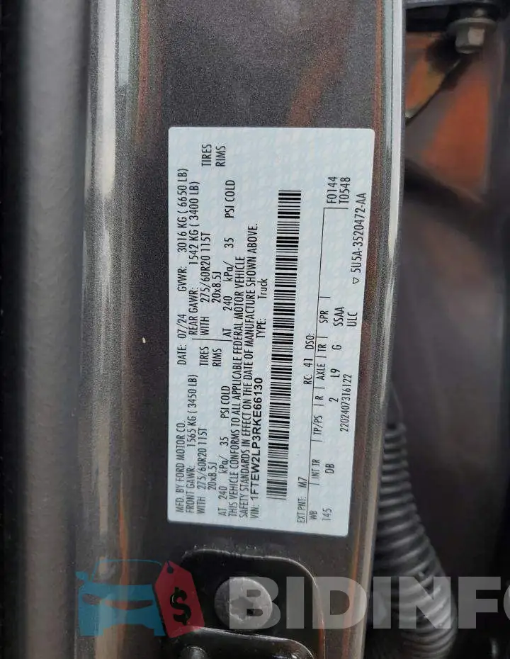 1FTEW2LP3RKE66130 Photo# 13