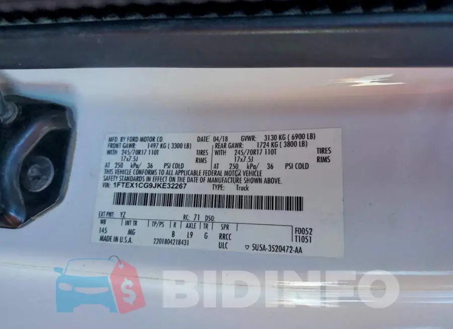 1FTEX1CG9JKE32267 Photo# 13