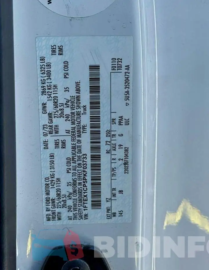 1FTEX1CP5PKF03733 Photo# 10