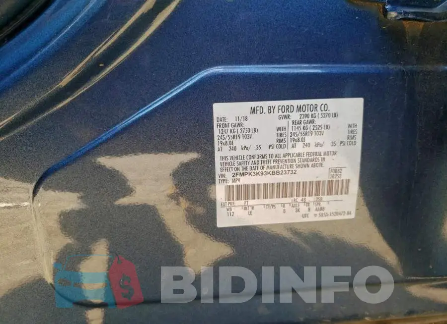 2FMPK3K93KBB23732 Photo# 12
