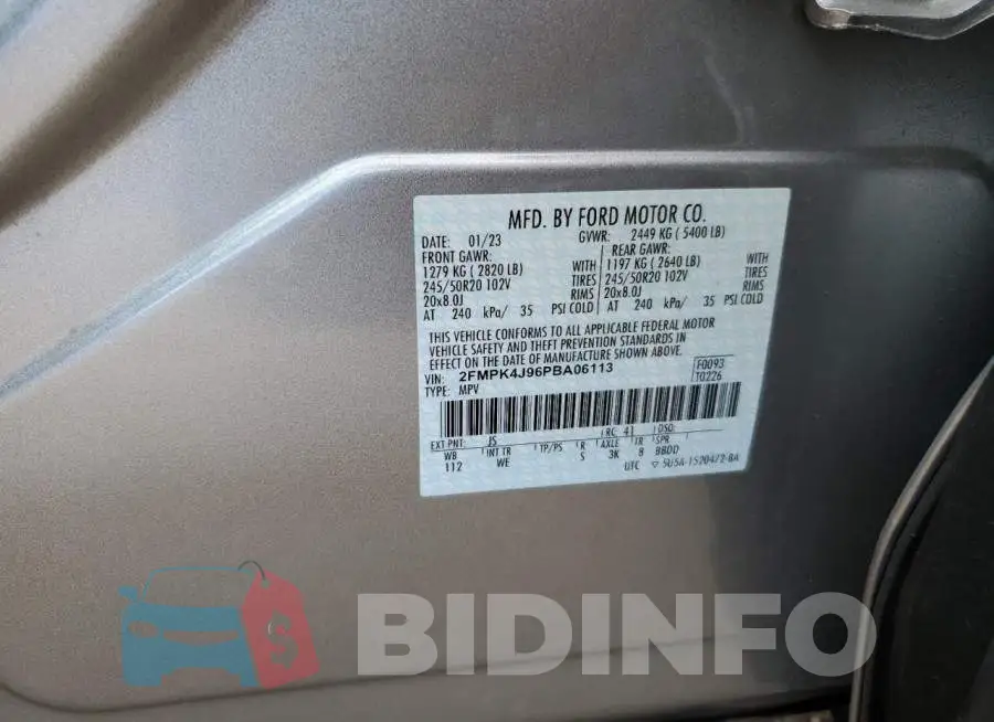2FMPK4J96PBA06113 Photo# 12