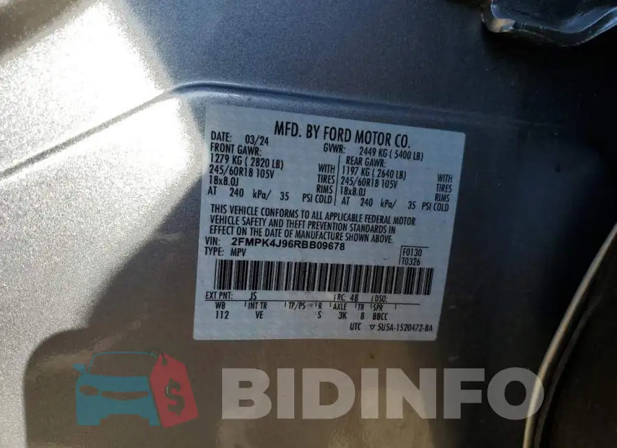 2FMPK4J96RBB09678 Photo# 13