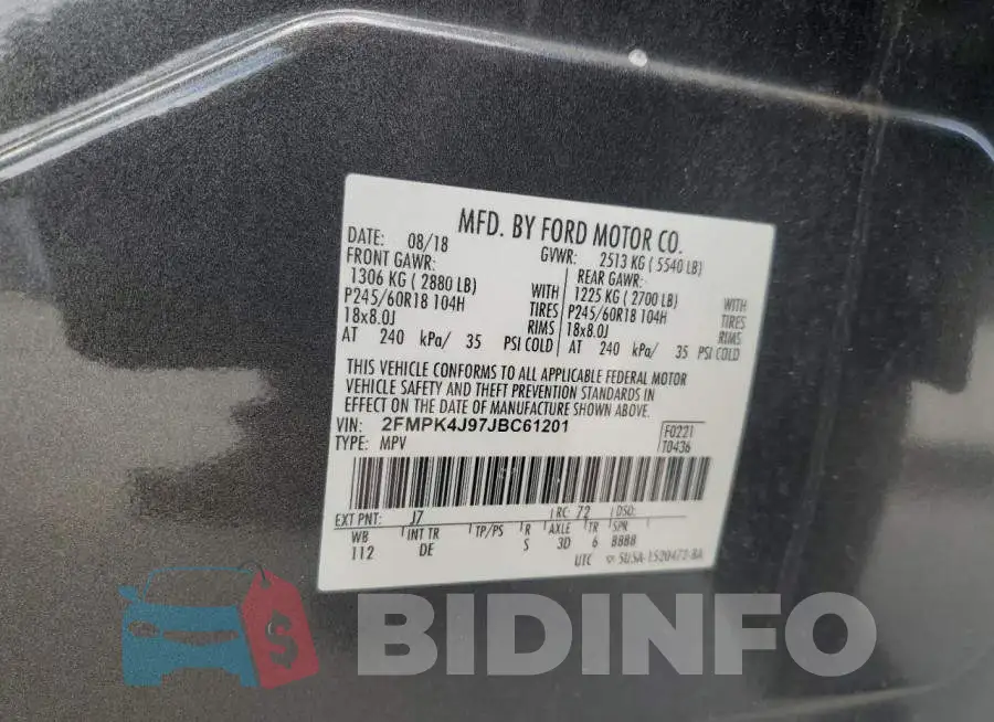 2FMPK4J97JBC61201 Photo# 12