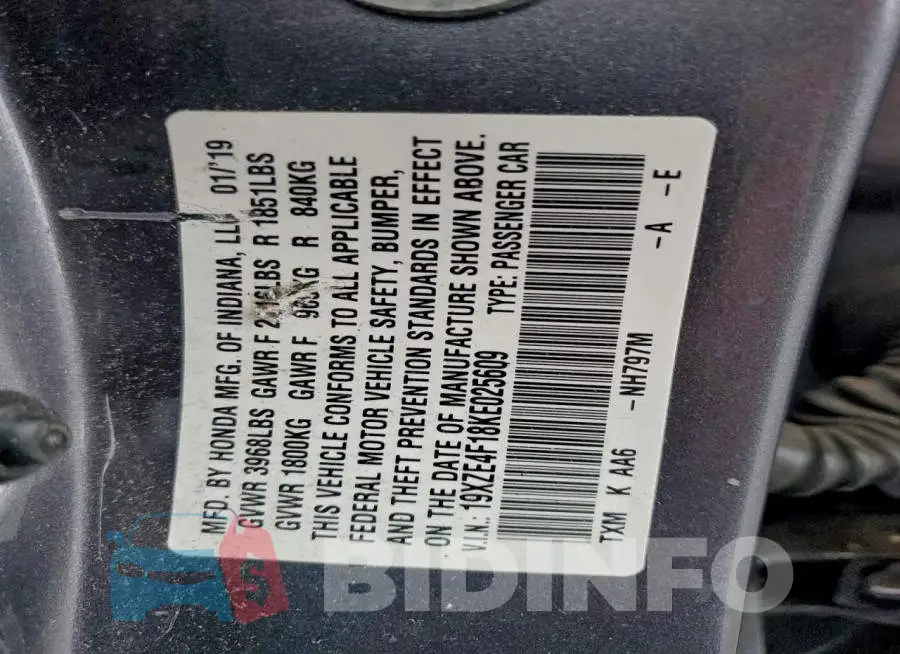 19XZE4F18KE025609 Photo# 12