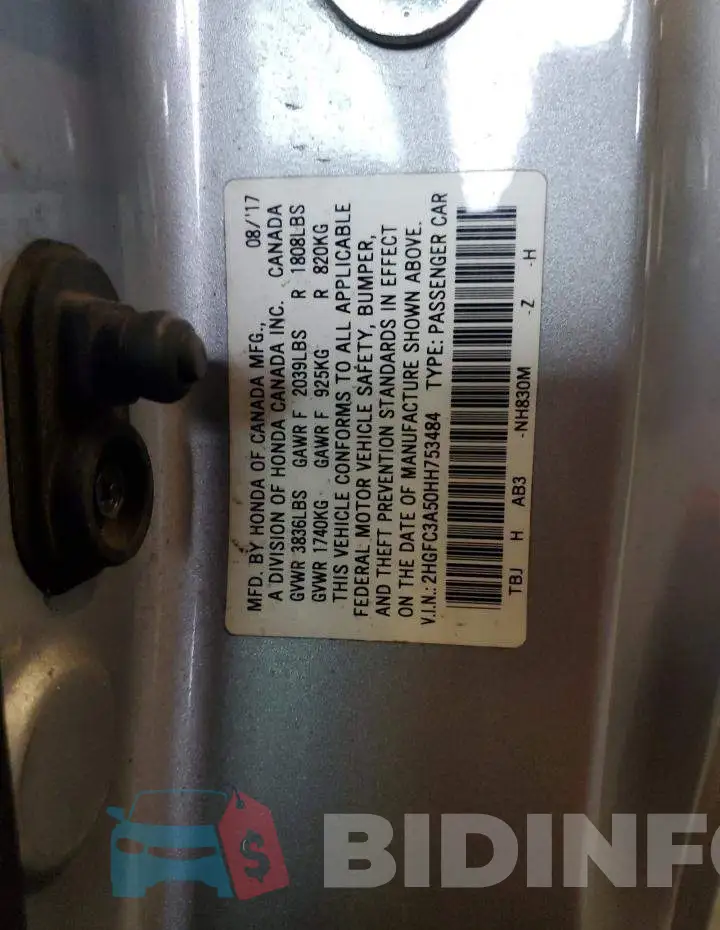 2HGFC3A50HH753484 Photo# 12