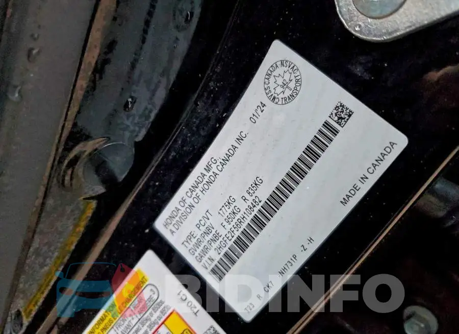 2HGFE2F56RH108482 Photo# 13