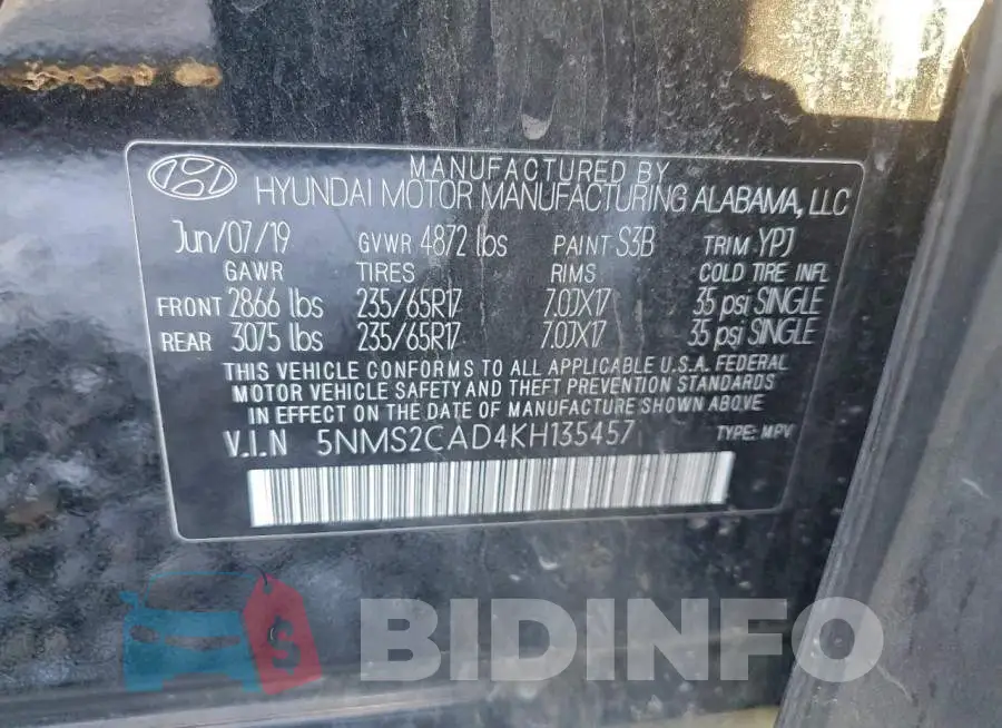 5NMS2CAD4KH135457 Photo# 13