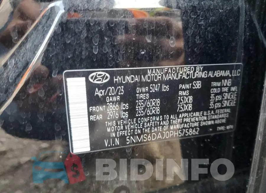5NMS6DAJ0PH575862 Photo# 12