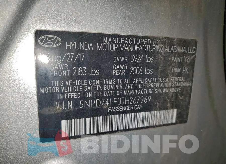 5NPD74LF0JH267969 Photo# 12
