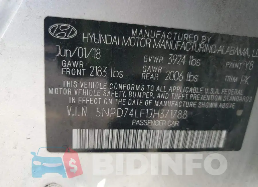 5NPD74LF1JH371788 Photo# 12