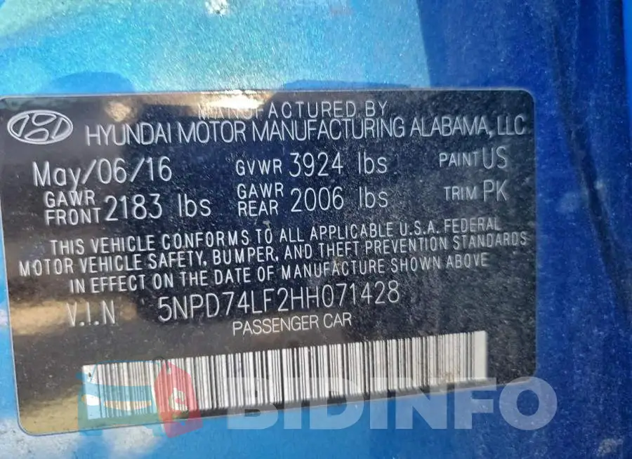 5NPD74LF2HH071428 Photo# 13