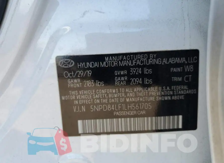 5NPD84LF1LH561705 Photo# 12