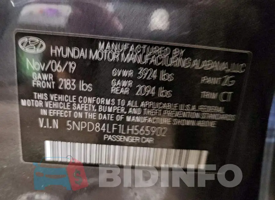 5NPD84LF1LH565902 Photo# 12