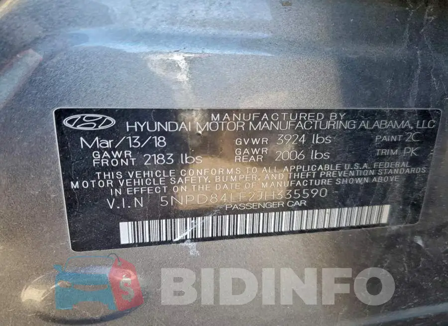 5NPD84LF2JH335590 Photo# 12