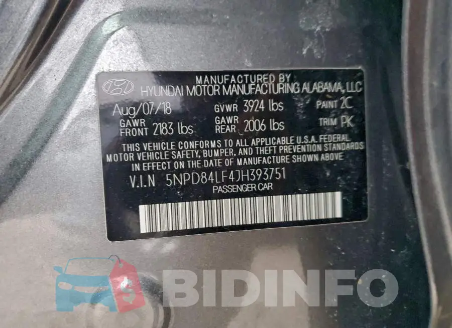 5NPD84LF4JH393751 Photo# 12