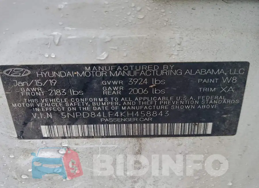 5NPD84LF4KH458843 Photo# 12