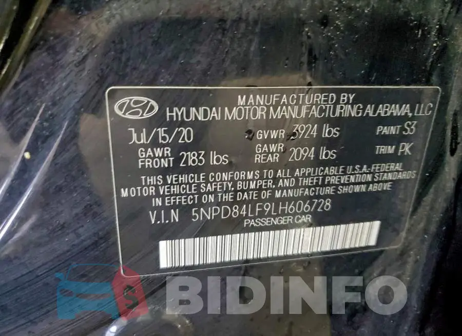 5NPD84LF9LH606728 Photo# 13
