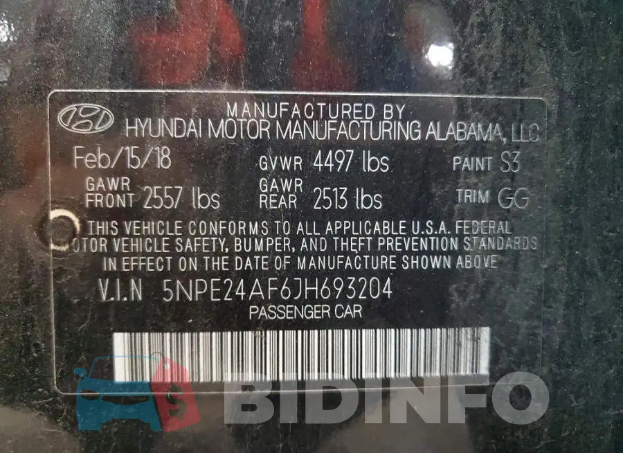 5NPE24AF6JH693204 Photo# 12