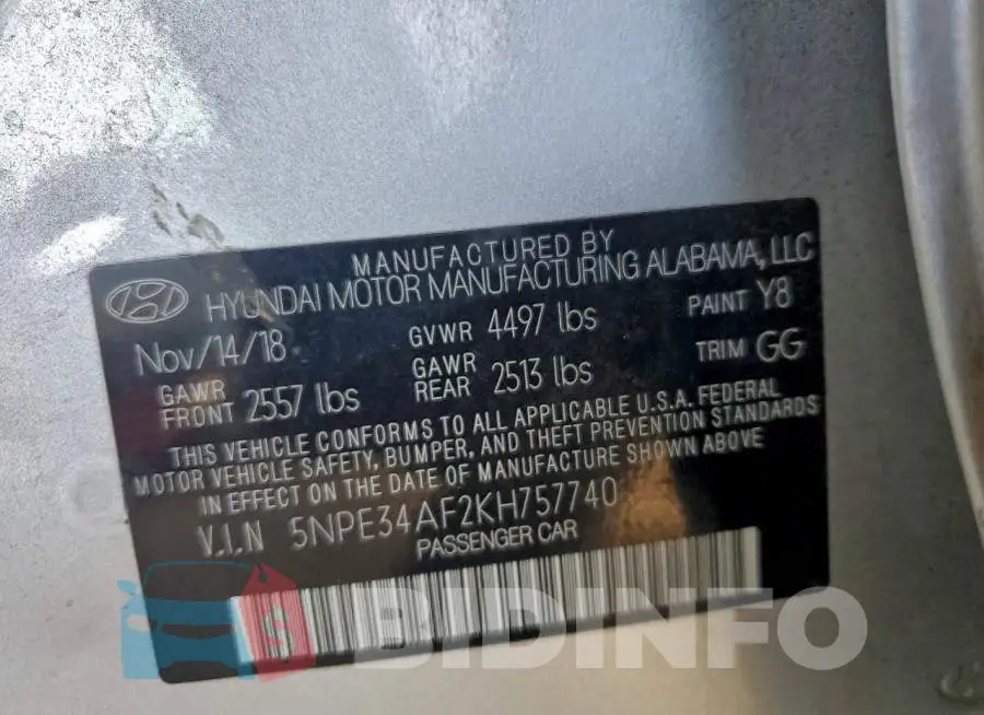 5NPE34AF2KH757740 Photo# 12