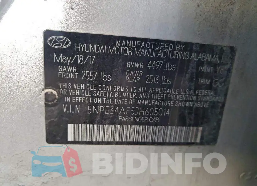 5NPE34AF5JH605014 Photo# 12