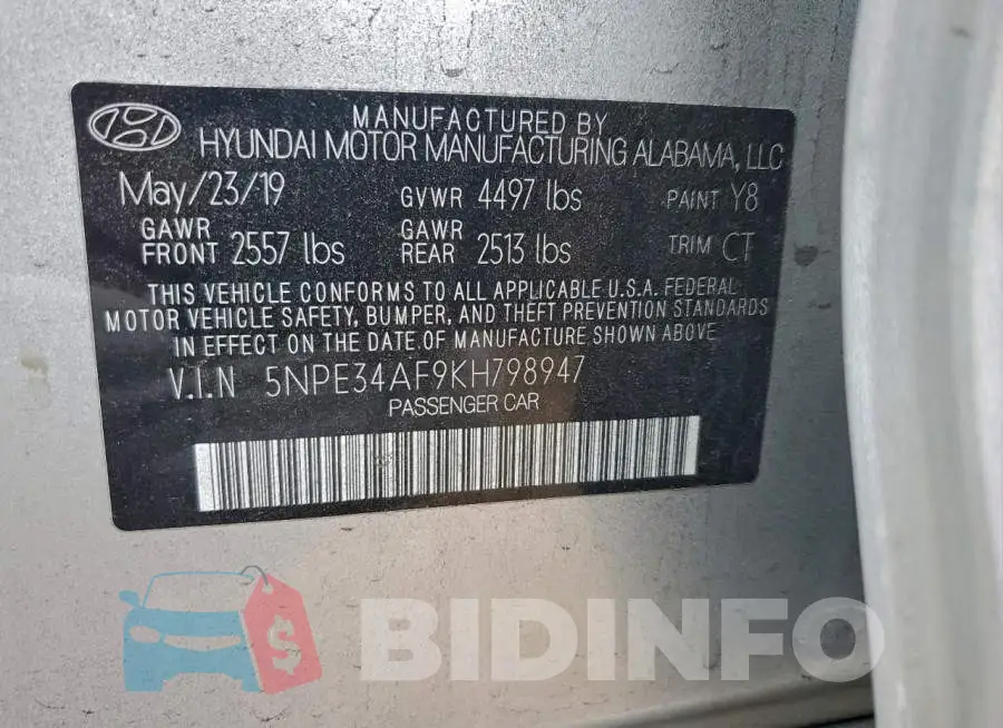5NPE34AF9KH798947 Photo# 12