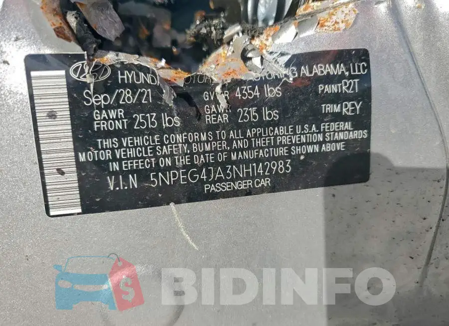 5NPEG4JA3NH142983 Photo# 13