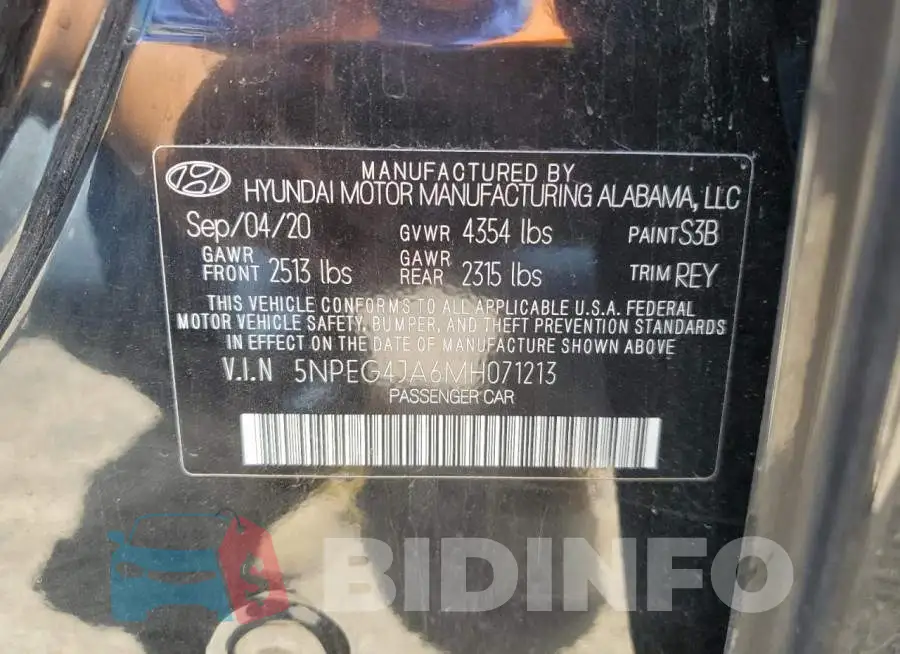 5NPEG4JA6MH071213 Photo# 13