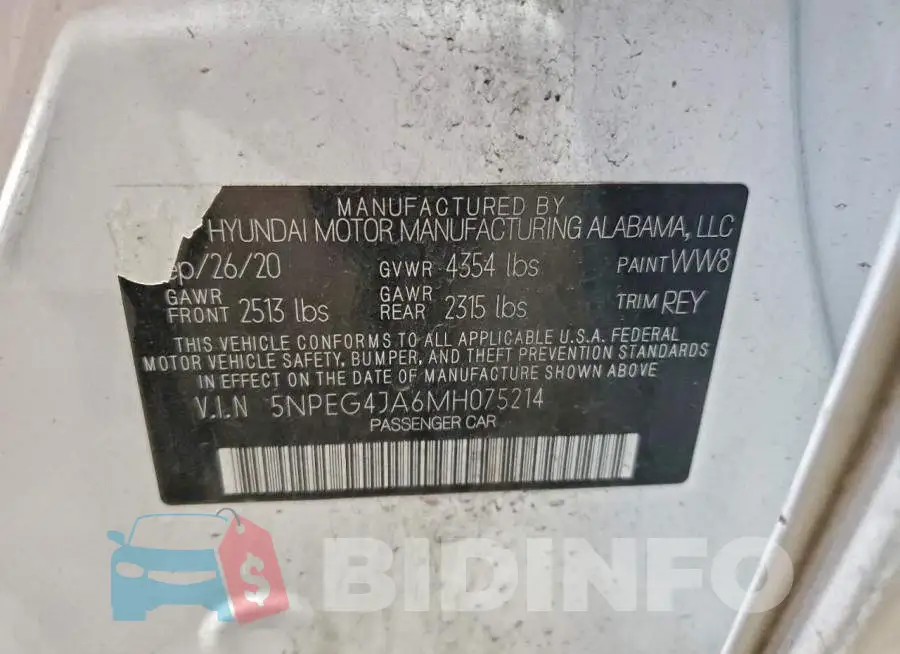 5NPEG4JA6MH075214 Photo# 12