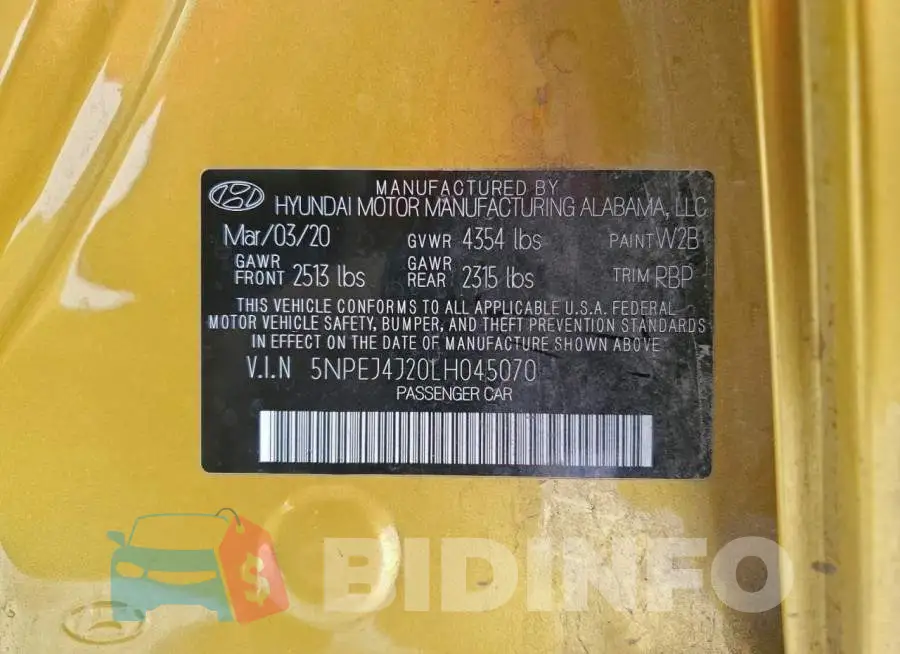5NPEJ4J20LH045070 Photo# 12